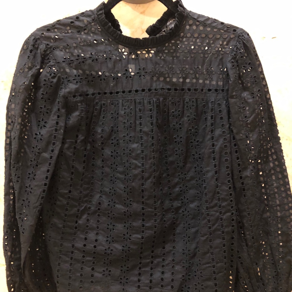 J. Crew Mock-neck Lace Top